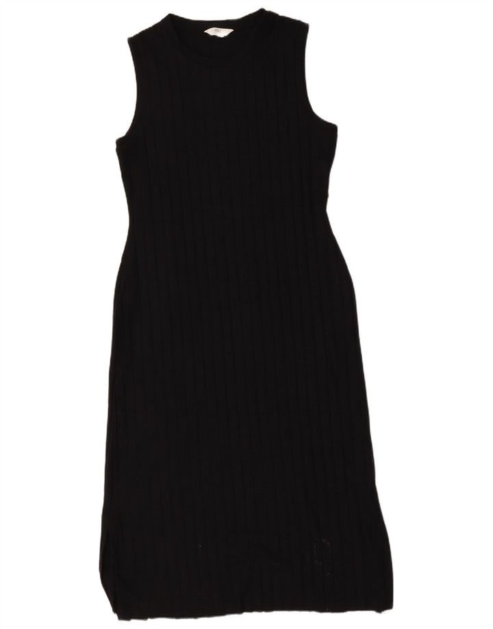 Abito tubino senza maniche Marks & Spencer da donna UK 14 grande poliestere nero
