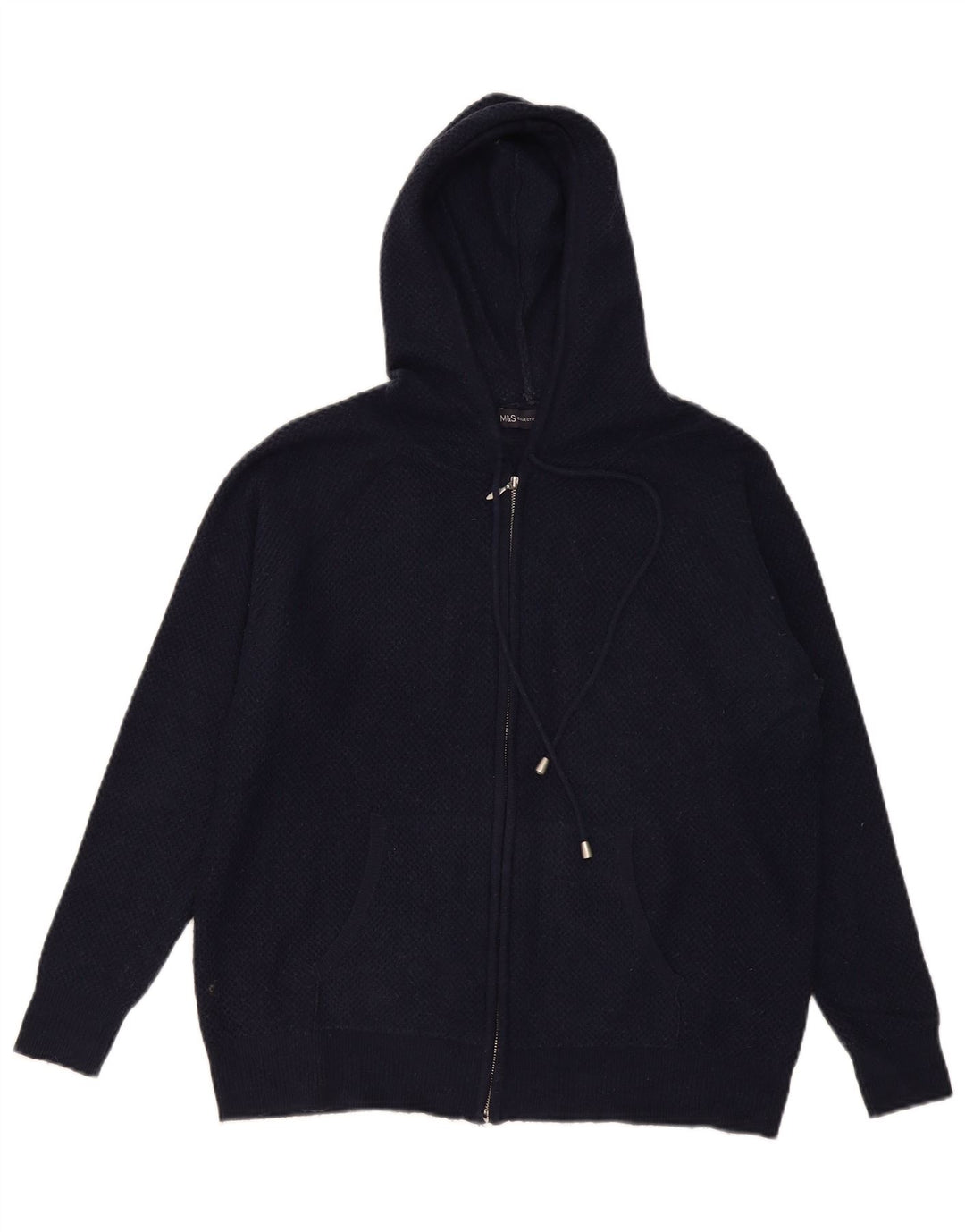 Maglione con cappuccio e zip da donna Marks & Spencer UK 14 Viscosa medio blu navy