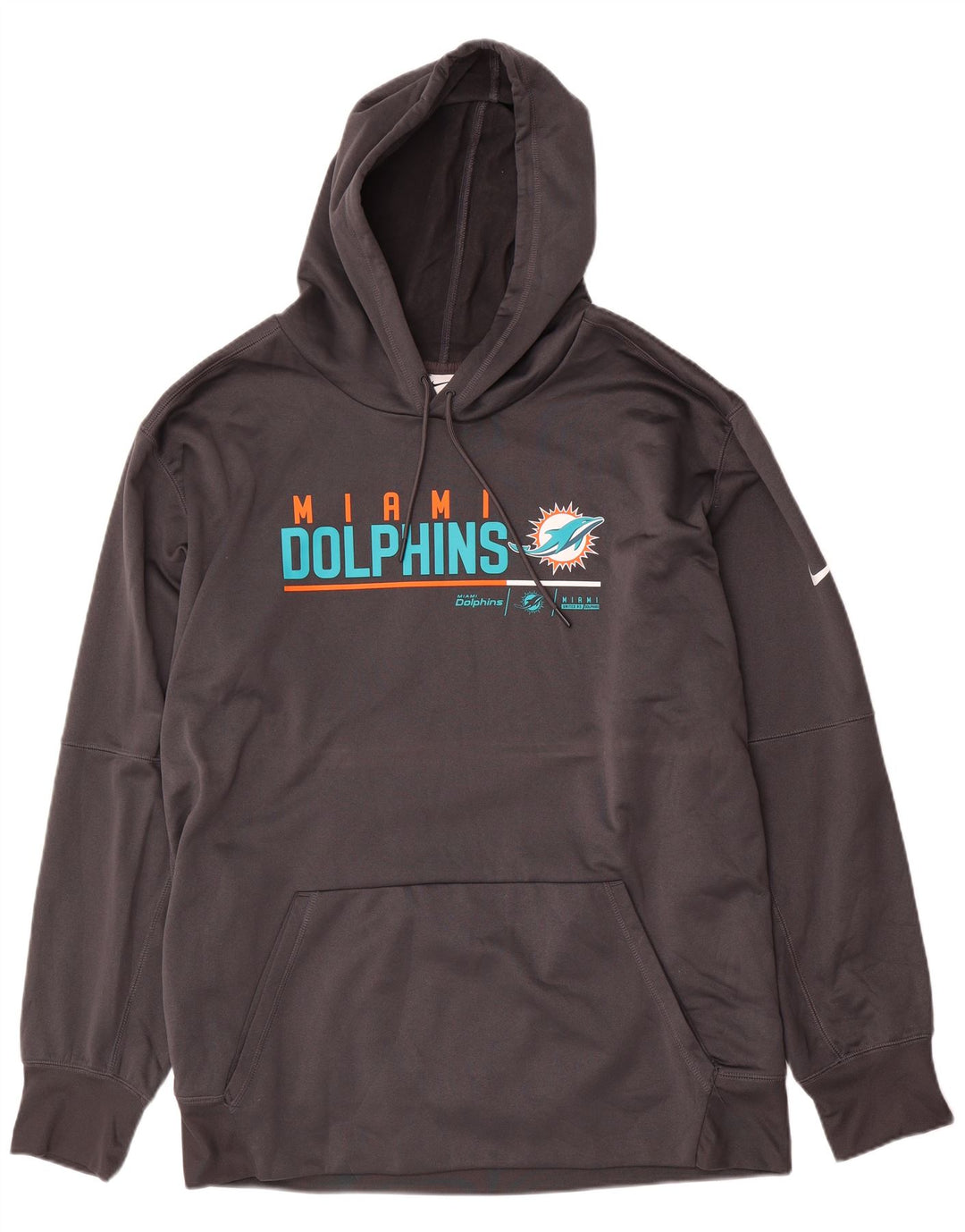 Felpa con cappuccio grafica Nike Miami Dolphins da uomo 3XL poliestere grigio