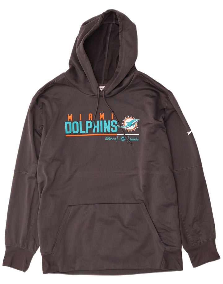 Felpa con cappuccio grafica Nike Miami Dolphins da uomo 3XL poliestere grigio