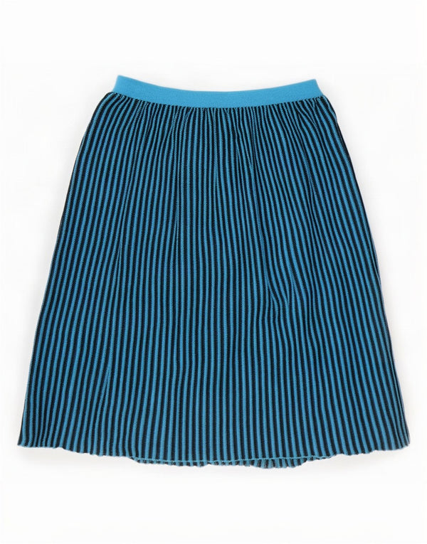 Vintage Womens Knit A-Line Skirt IT 44 Medium W28 Blue Pinstripe Acrylic