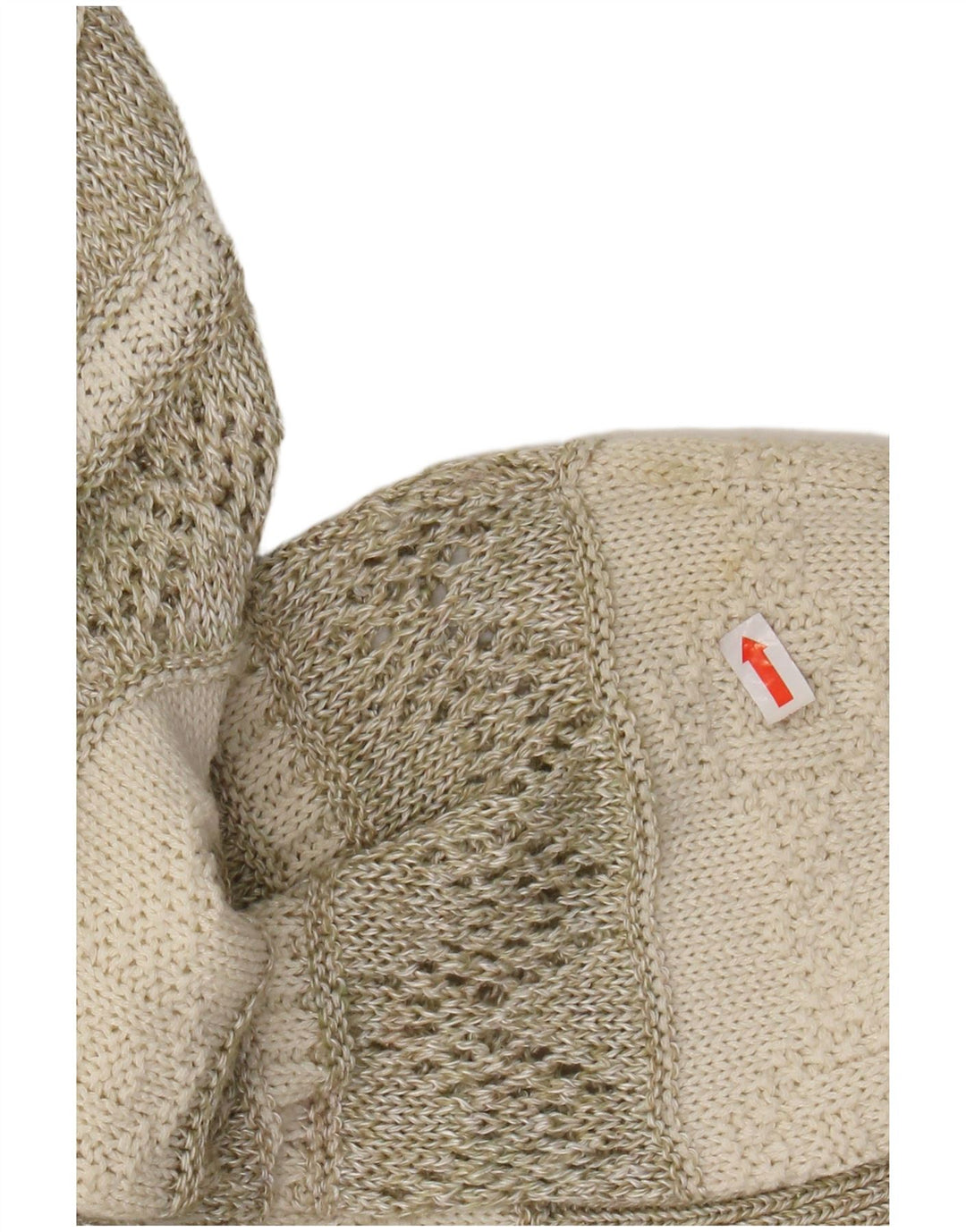 Maglione maglione con scollo a barca da donna VINTAGE UK 14 grande cotone a righe beige