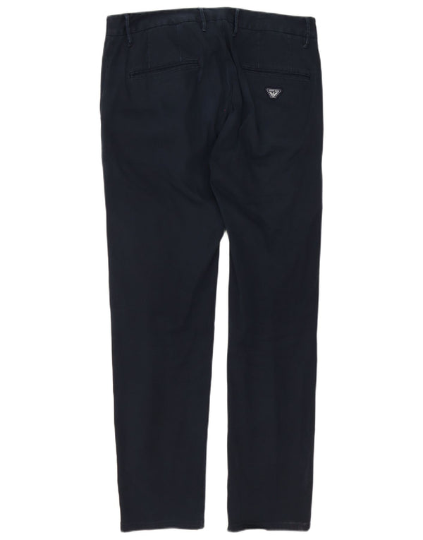 Pantaloni Chino Pegged Uomo Armani IT 48 Medio W32 L30 Cotone Blu Navy