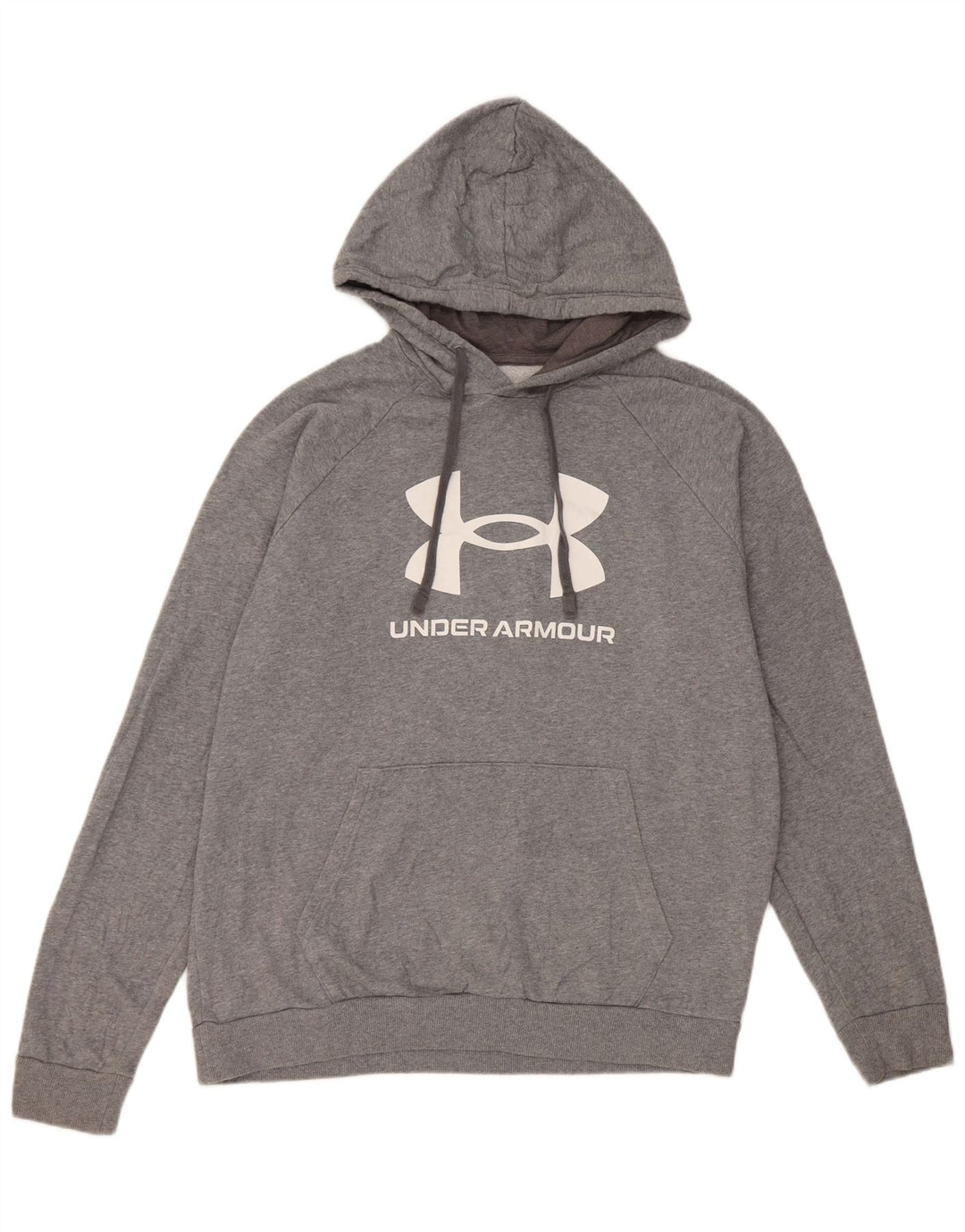 Felpa con cappuccio grafica da uomo Under Armour grande in cotone grigio