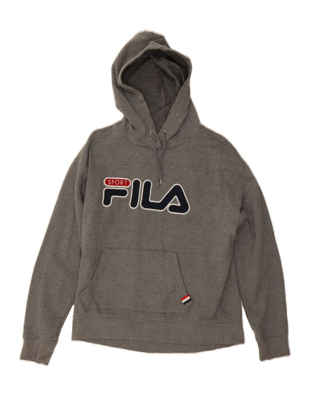 FILA Mens Graphic Hoodie Jumper Medium Grey Cotton Vintage Fila and Second-Hand Fila from Messina Hembry 
