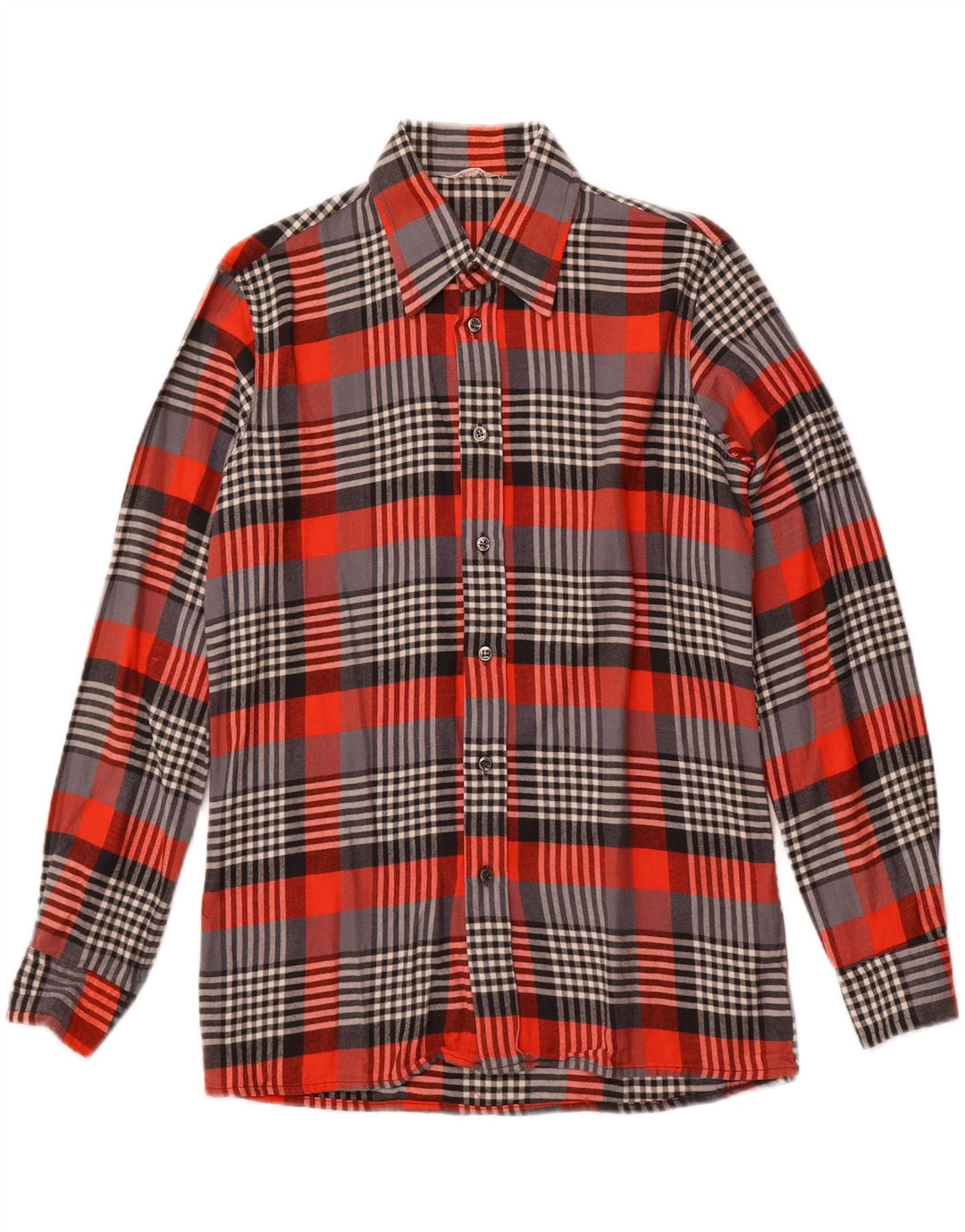 Camicia in flanella da uomo VINTAGE taglia 15 3/4 40 quadri rossi medi