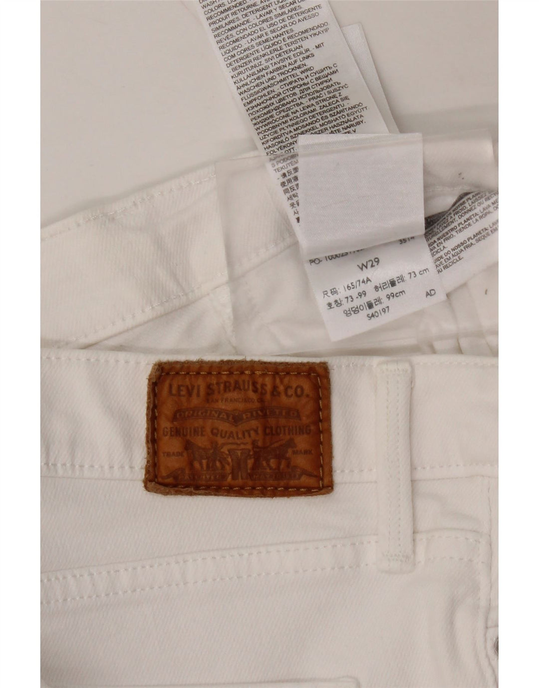 LEVI'S Jeans skinny modellanti 311 da donna W29 L26 cotone bianco