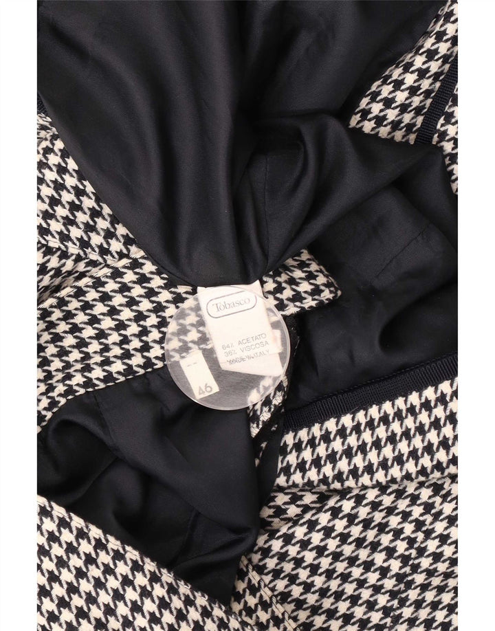 Set gonna vintage da donna a 5 bottoni in 2 pezzi IT 46 grande W28 pied de poule nero