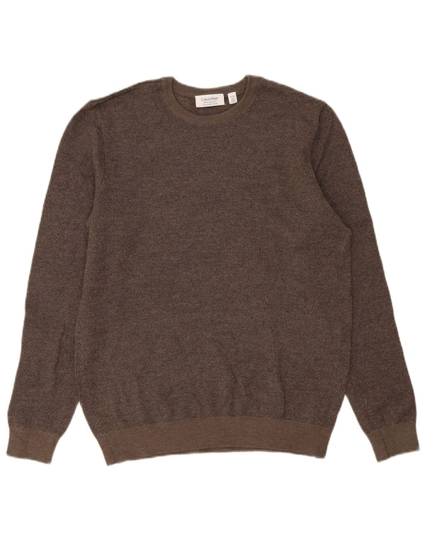 Maglione maglione girocollo da uomo Calvin Klein grigio medio