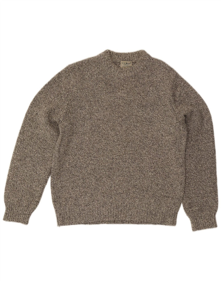Maglione maglione girocollo da uomo L.L.BEAN in lana grigio medio