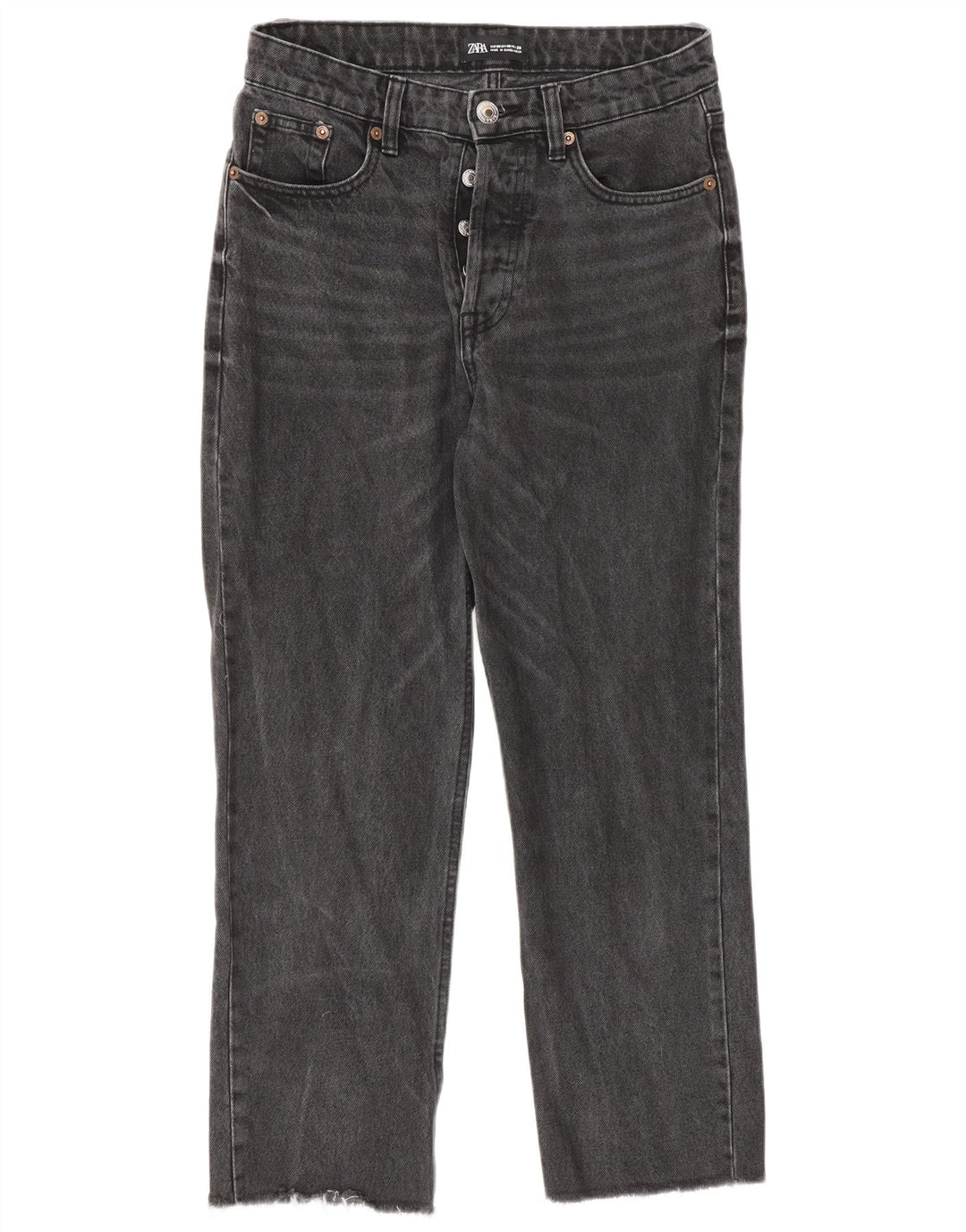 Jeans dritti da donna Zara EU 38 Small W28 L25 Cotone grigio