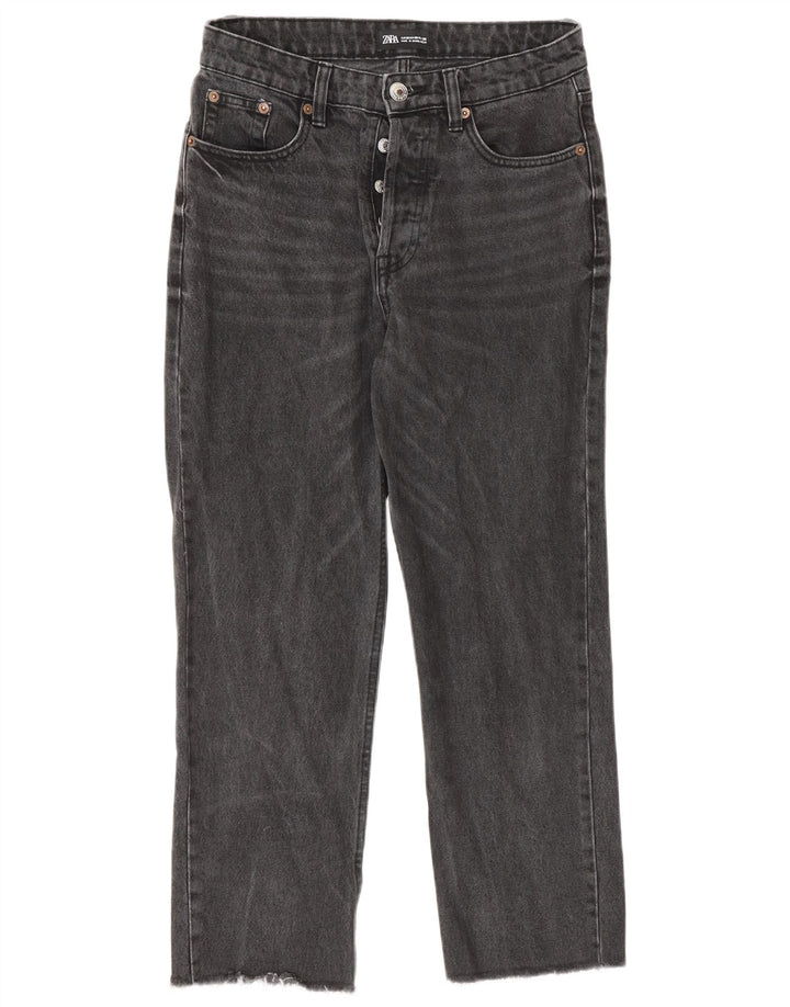 Jeans dritti da donna Zara EU 38 Small W28 L25 Cotone grigio