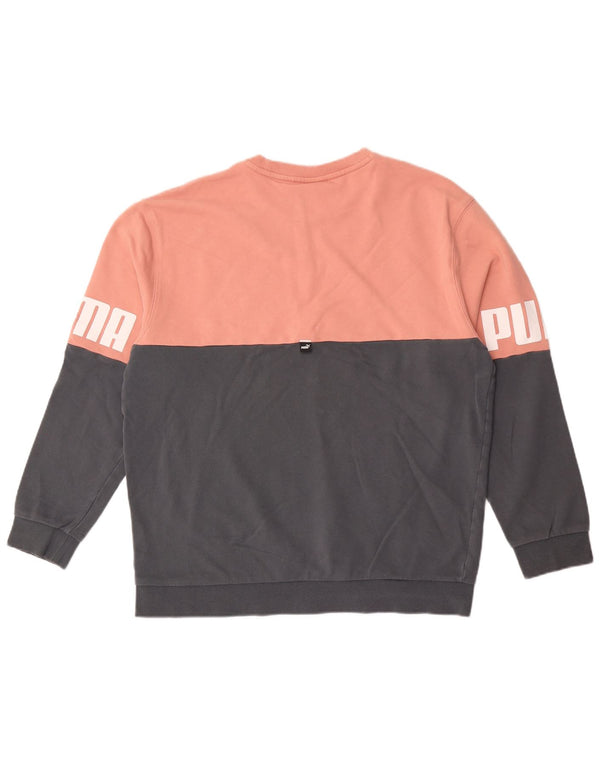 Felpa grafica da donna Puma UK 16 Large Pink Colourblock