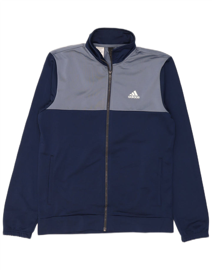 Giacca da tuta da uomo ADIDAS color block medio blu navy