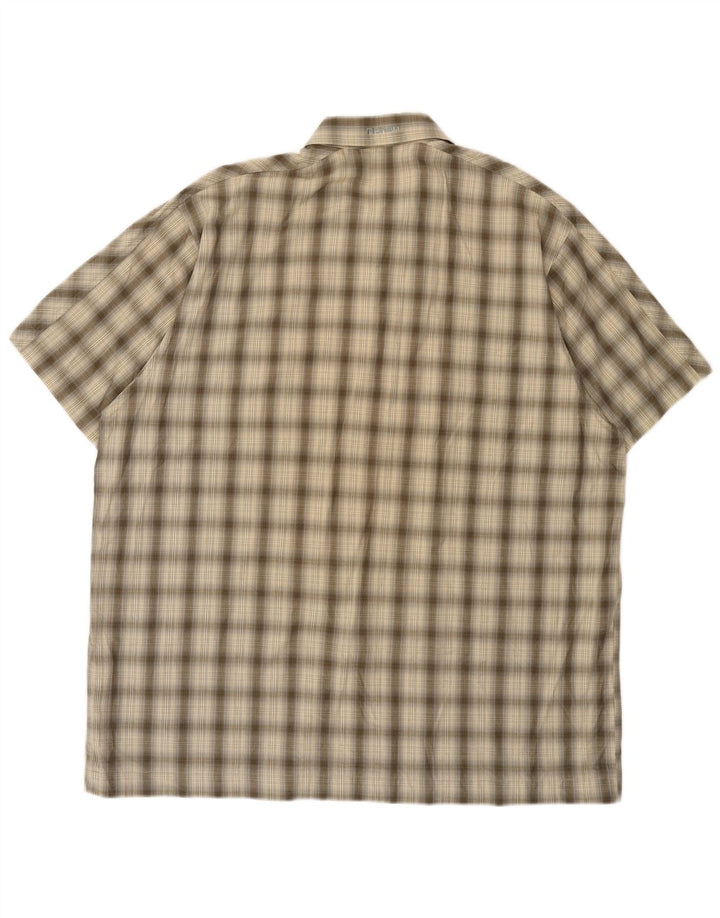 Camicia a maniche corte da uomo Rohan, cotone a quadri kaki grande