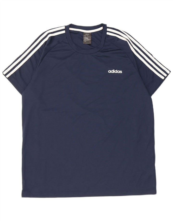 T-shirt Adidas Climalite da uomo Top XL in poliestere blu navy