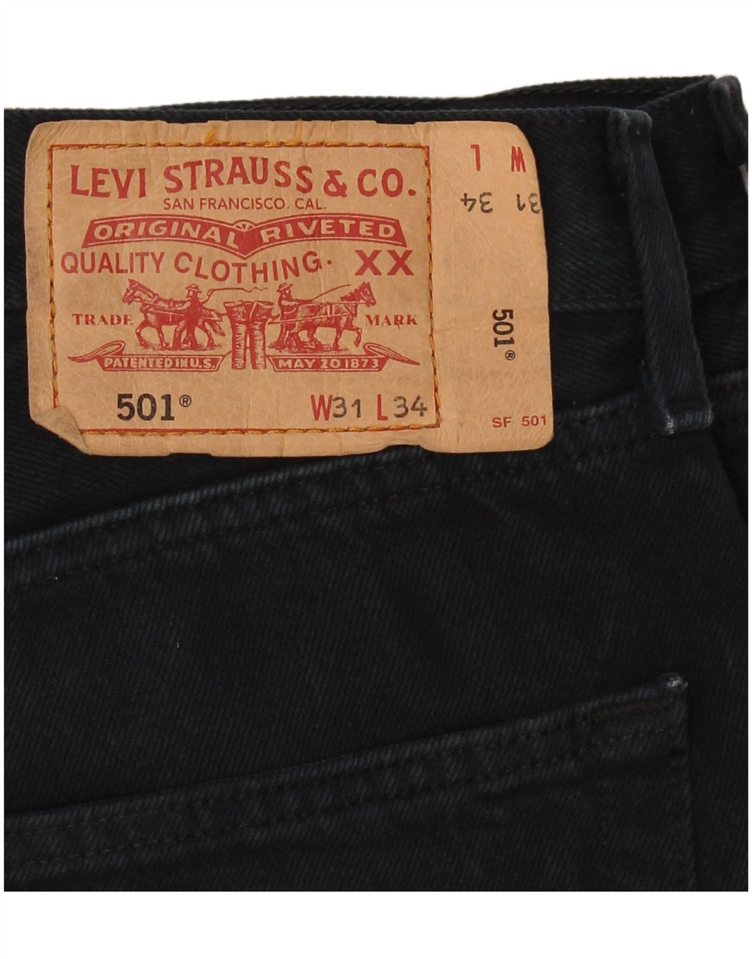 LEVI'S Jeans dritti da uomo 501 W31 L34 Blu navy