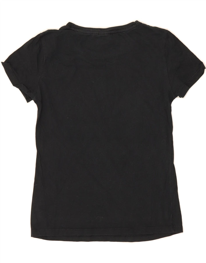 ADIDAS Womens Graphic T-Shirt Top UK 12 Medium Black Vintage Adidas and Second-Hand Adidas from Messina Hembry 