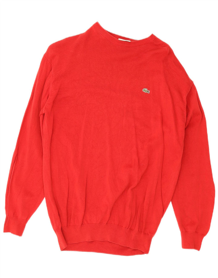 Maglione maglione girocollo da uomo Lacoste taglia 4 cotone rosso medio