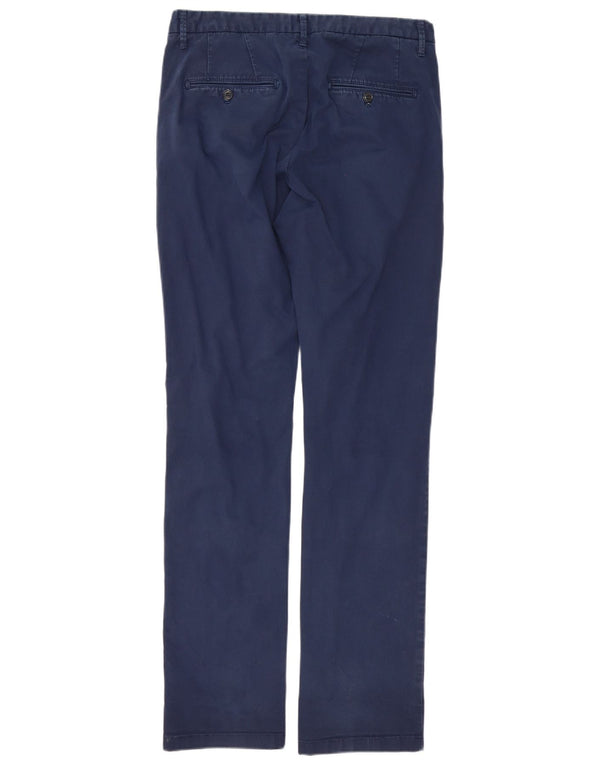 Pantaloni chino dritti da uomo Zara EU 42 Large W32 L34 cotone blu navy