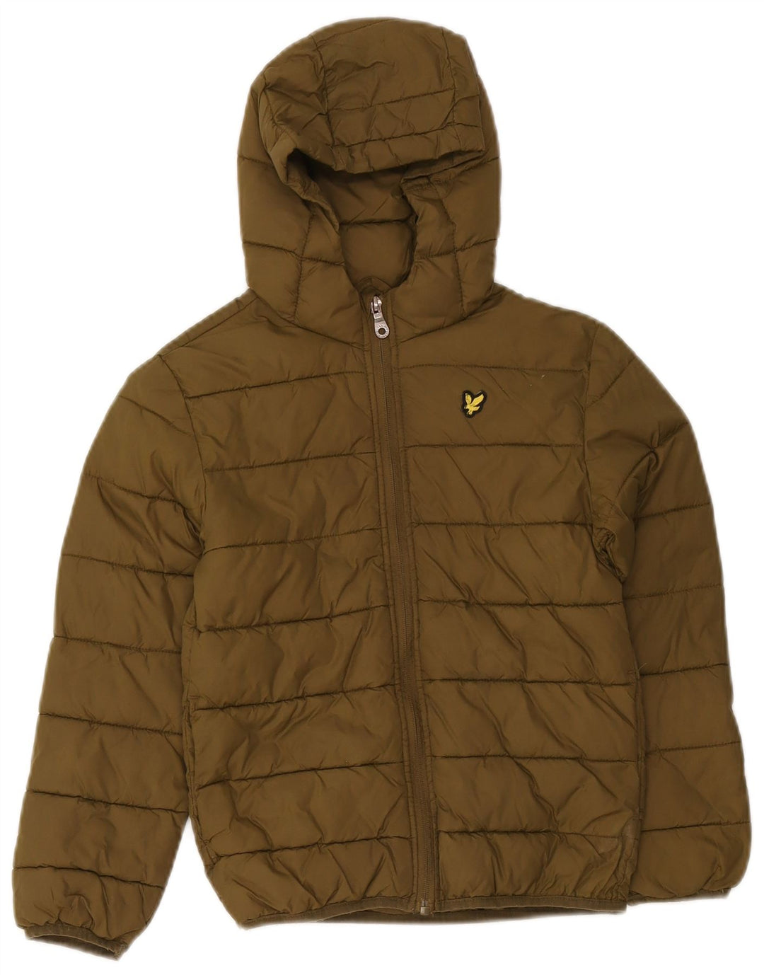 Giacca imbottita con cappuccio Lyle & Scott per ragazzi 7-8 anni in poliammide kaki
