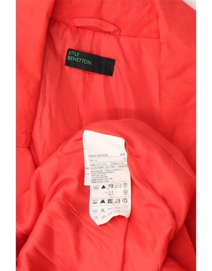 Trench Donna Benetton IT 44 Rosso Medio Cotone