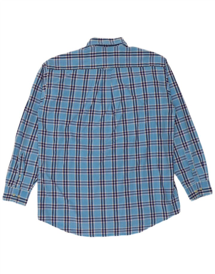 Camicia da uomo Gant in cotone scozzese blu medio