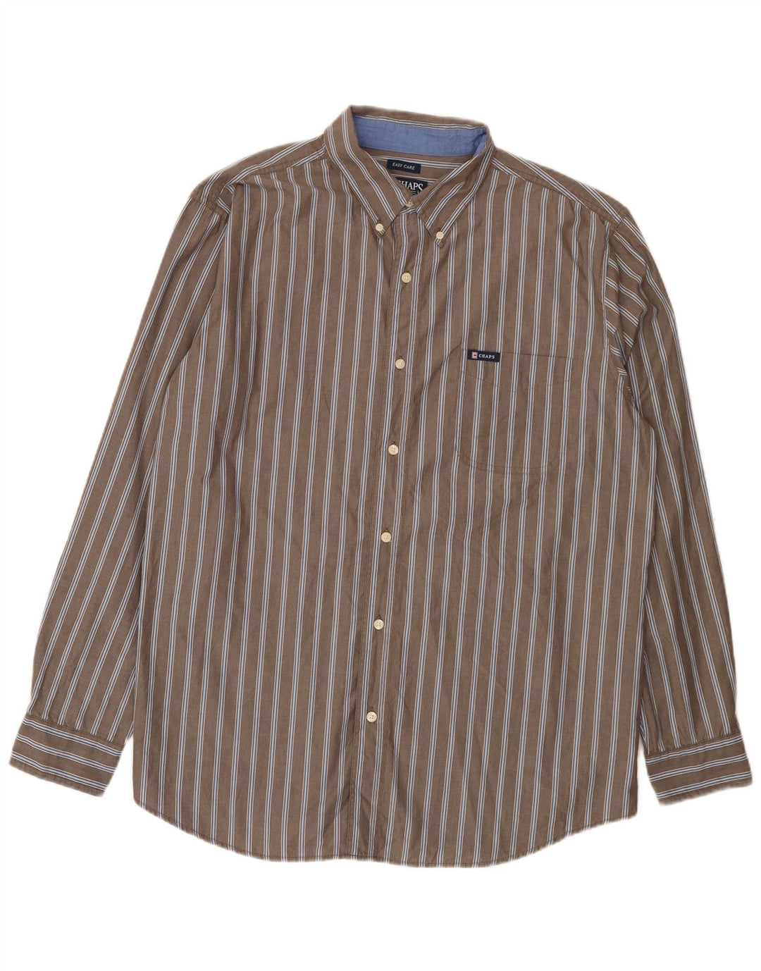 Camicia Chaps da uomo Easy Care XL in cotone gessato grigio