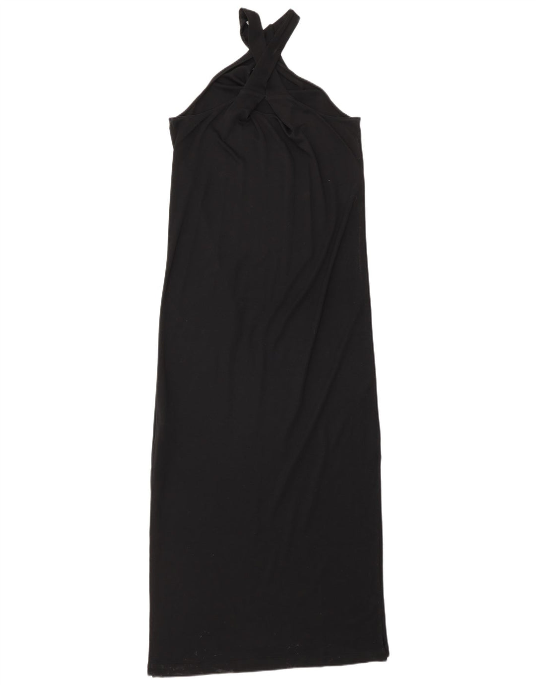 Massimo Dutti Abito lungo senza maniche da donna UK 10 Piccolo Lyocell nero