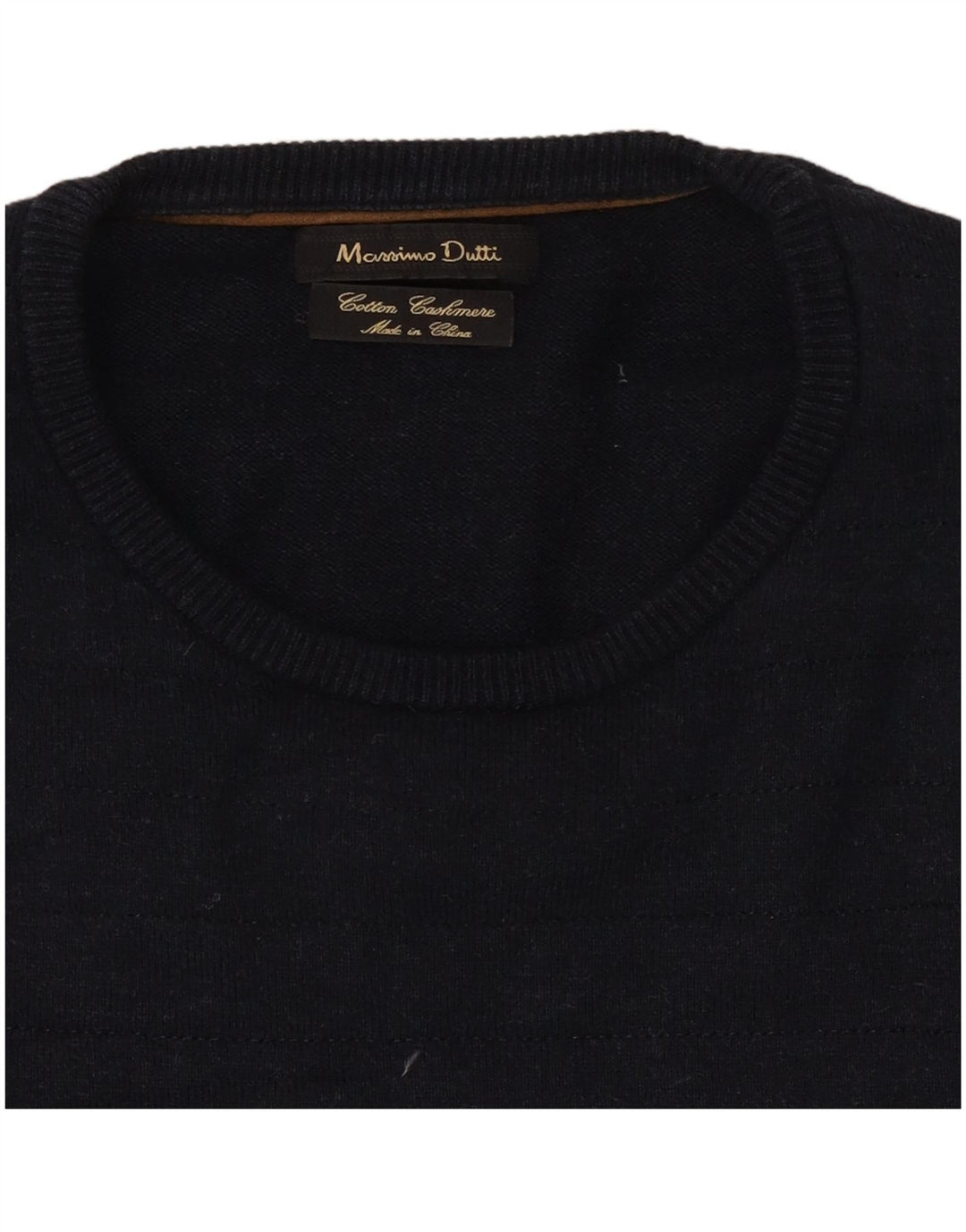 Maglione maglione girocollo da uomo Massimo Dutti in cotone blu navy medio