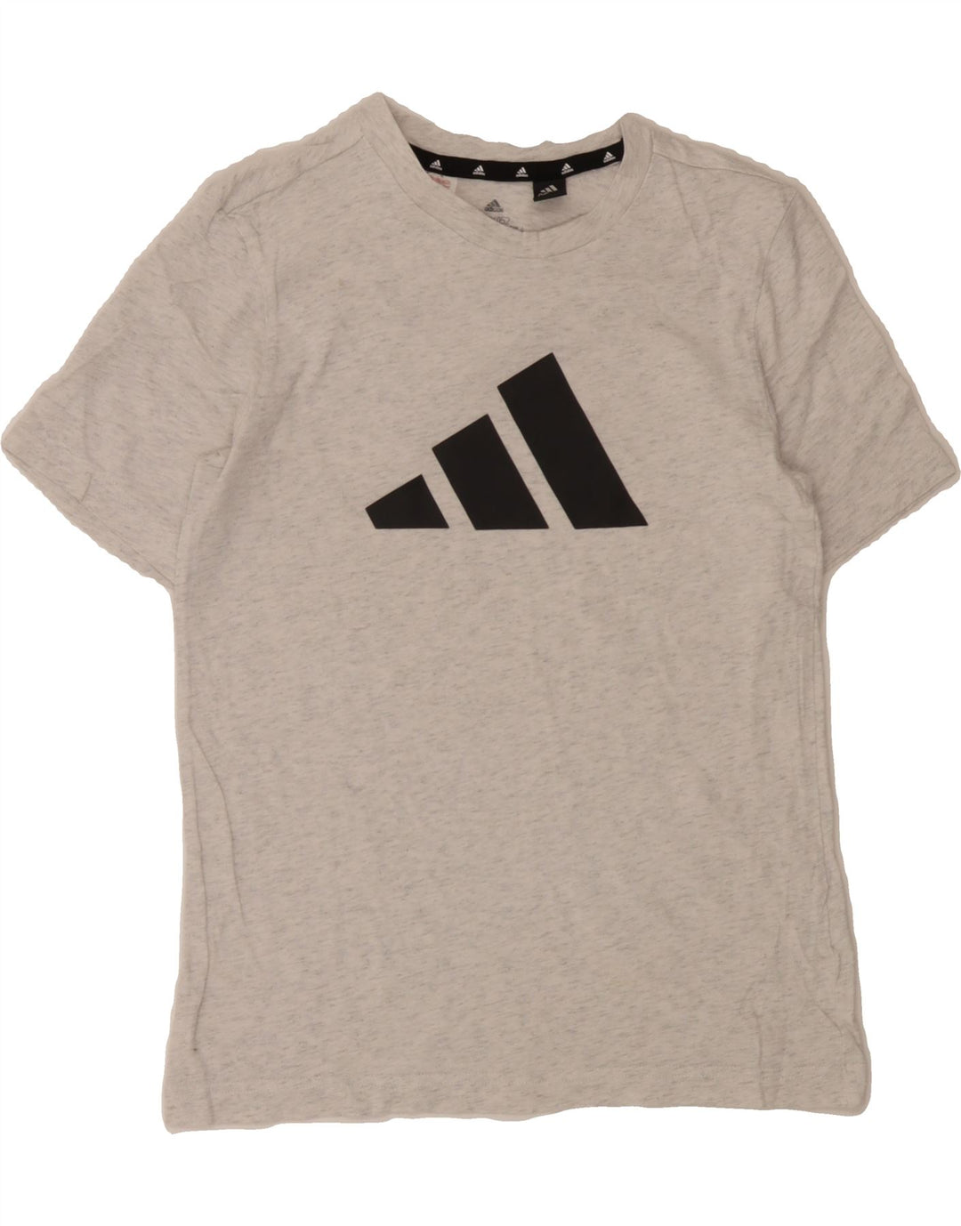 ADIDAS Boys Graphic T-Shirt Top 11-12 Years Grey Flecked Vintage Adidas and Second-Hand Adidas from Messina Hembry 