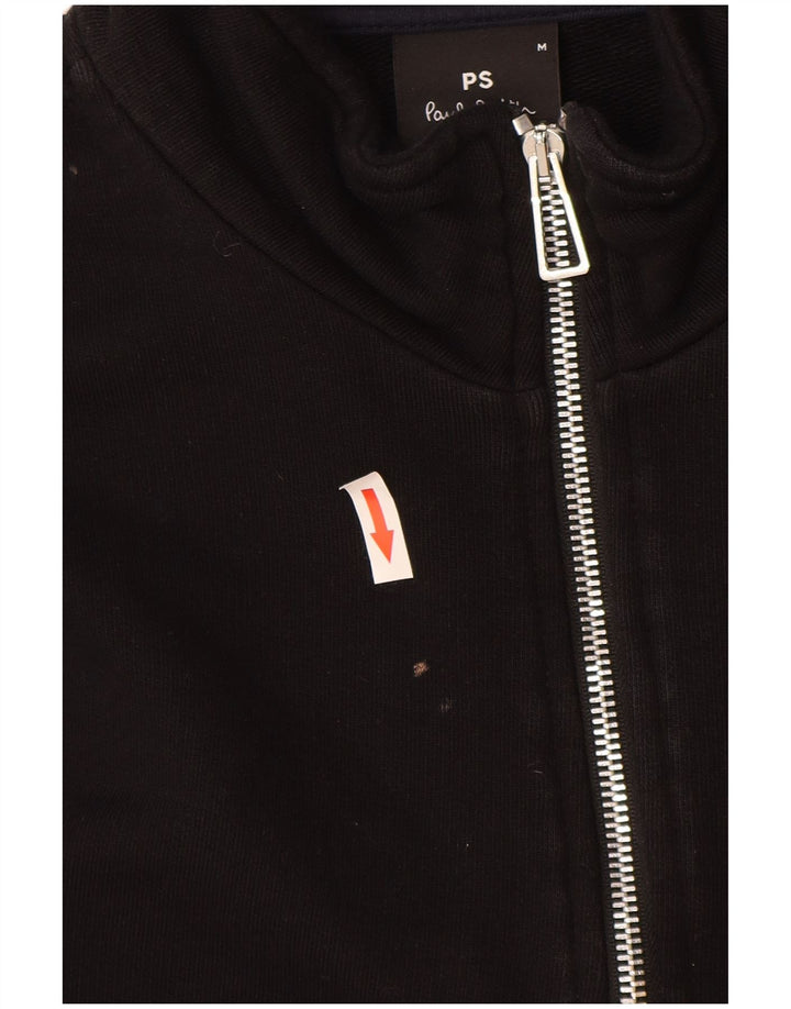 Felpa da uomo con collo con zip Paul Smith, maglione, cotone nero medio