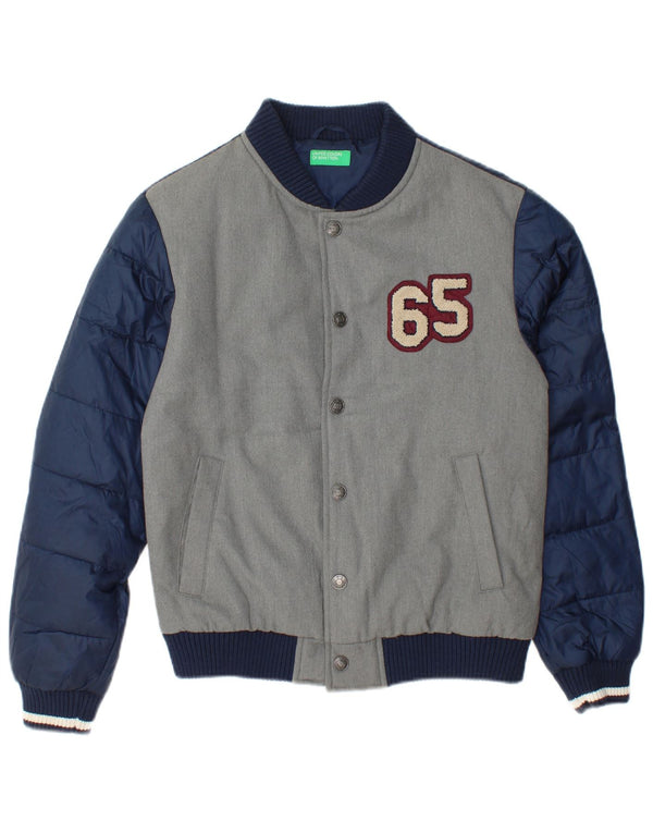 Giacca Varsity grafica da ragazzo Benetton 13-14 anni 3XL Poliestere grigio