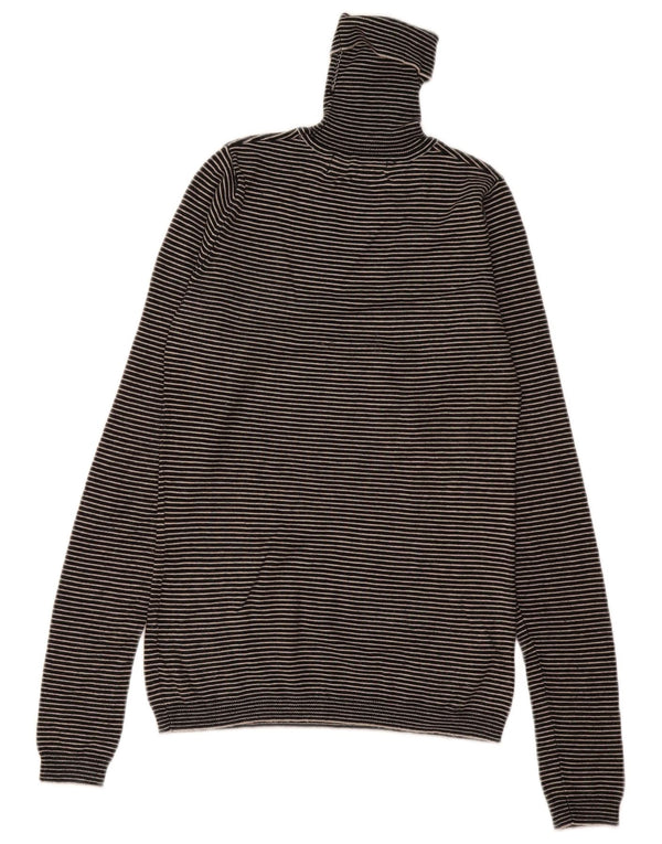 Maglione corto da donna Zara con collo alto, UK 12 Rayon gessato grigio medio