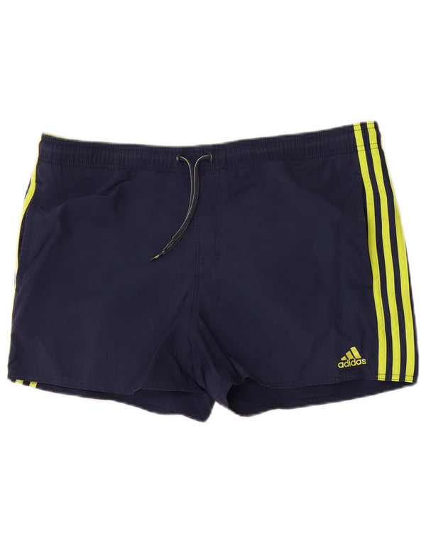 Pantaloncini da bagno da uomo Adidas medi in nylon blu navy