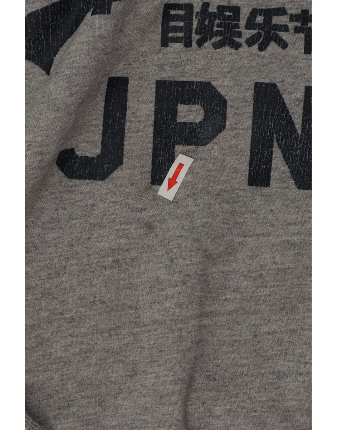 Felpa grafica da uomo SUPERDRY Maglione grande cotone chiazzato grigio