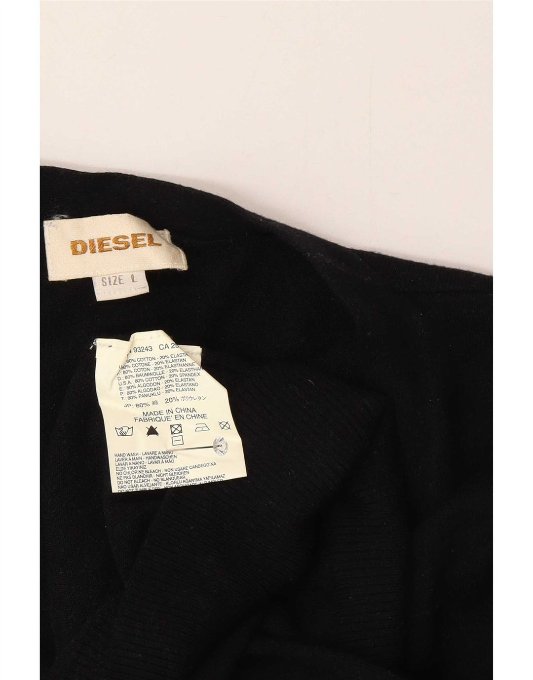 Maglione cardigan da uomo Diesel grande cotone nero