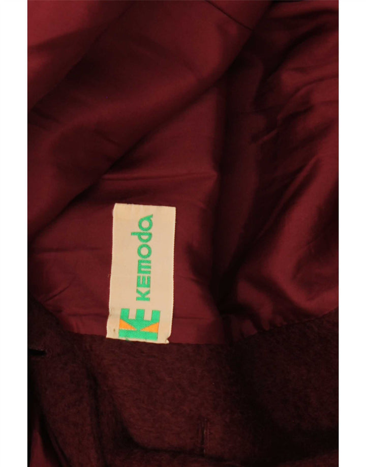 Cappotto doppiopetto vintage da donna UK 12 Borgogna medio