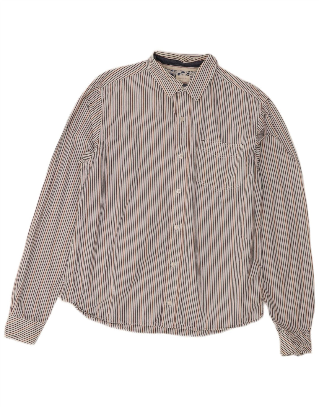 Camicia da uomo classica di White Stuff, piccola, in cotone gessato multicolore