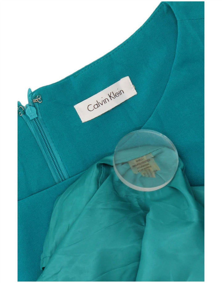 Abito tubino senza maniche da donna Calvin Klein UK 16 Large Blu Poliestere