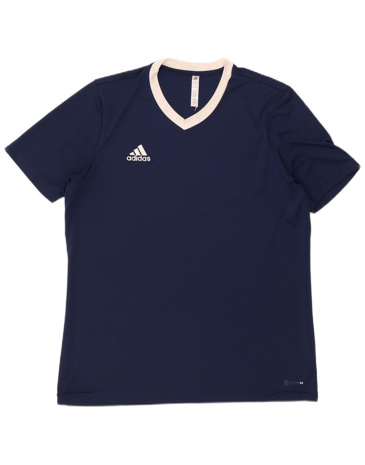 T-shirt Adidas Aeroready da uomo Top XL in poliestere blu navy