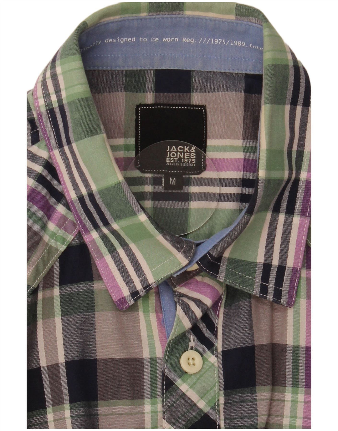 JACK & JONES Camicia a maniche corte da uomo a quadri multicolore medio