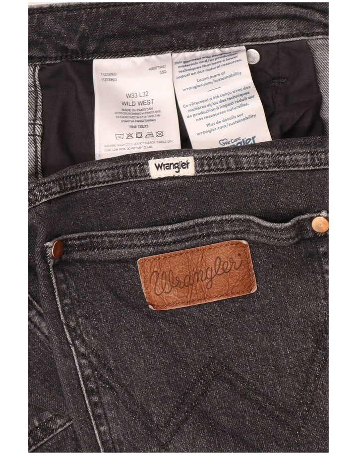 Jeans dritti da uomo Wrangler Wild West W33 L28 cotone grigio