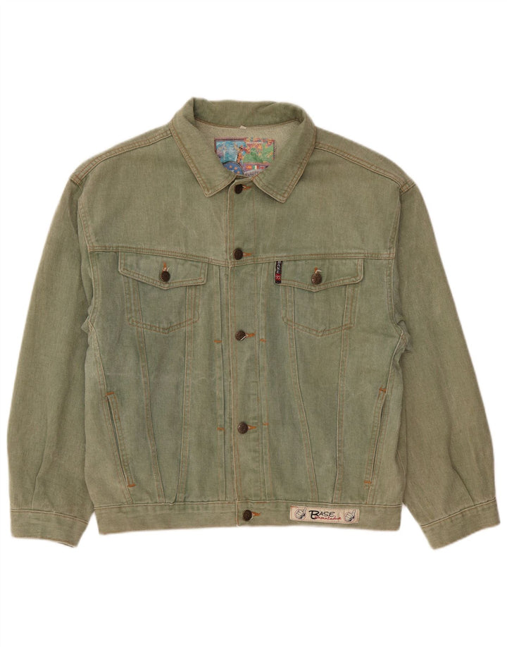 Base 92 Giacca di jeans da uomo UK 40 Grande cotone verde