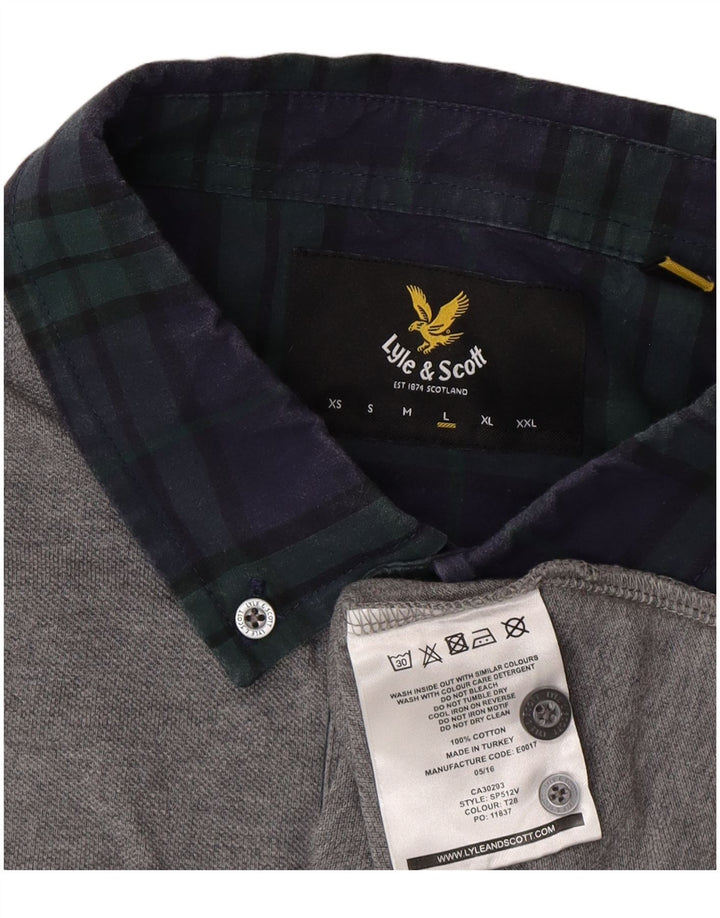 Polo da rugby da uomo Lyle & Scott grande in cotone grigio
