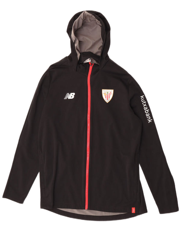 Felpa con cappuccio e zip grafica da uomo New Balance, grande, in poliestere nero, sportivo