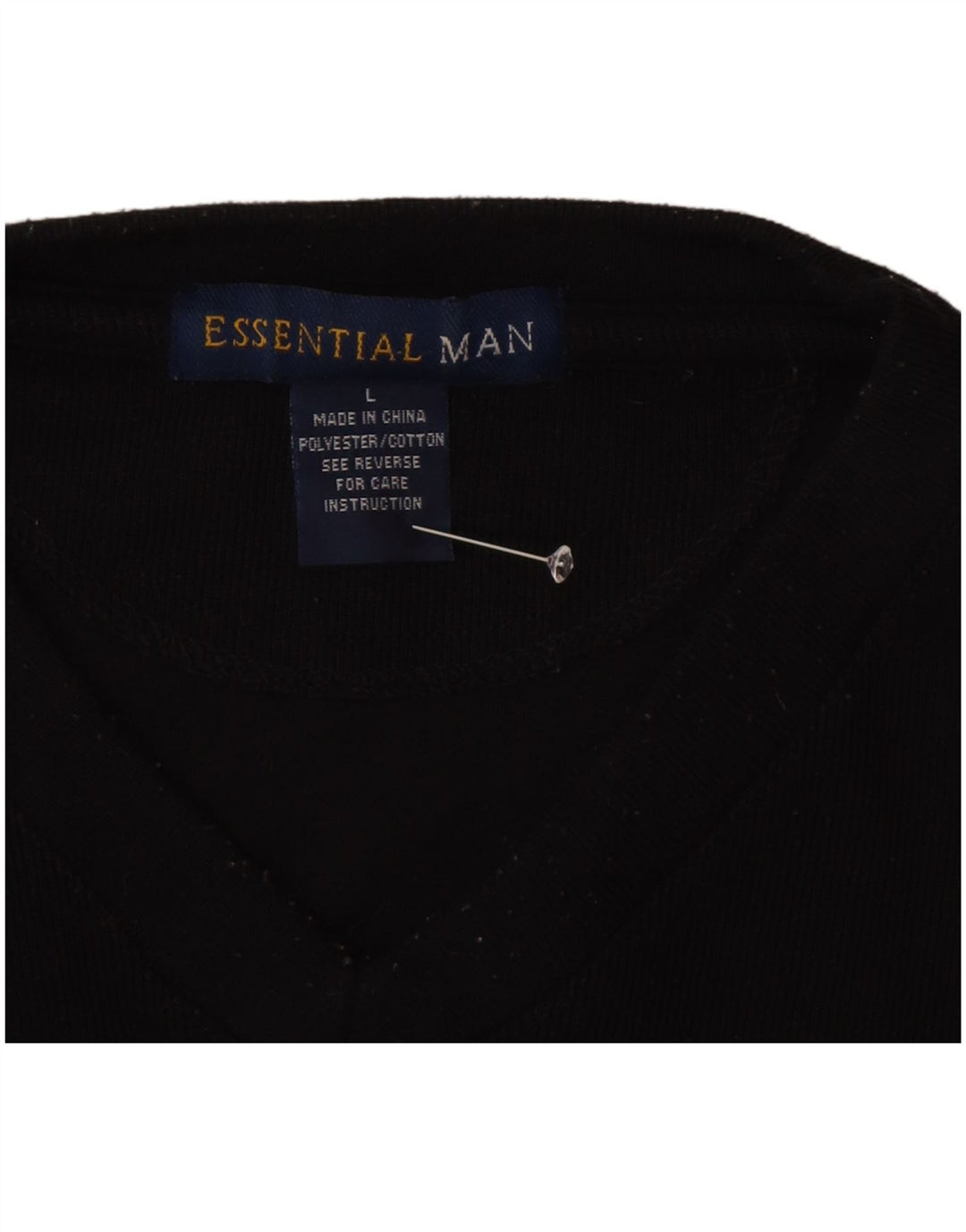 Top Essential da uomo a maniche lunghe grande nero in poliestere