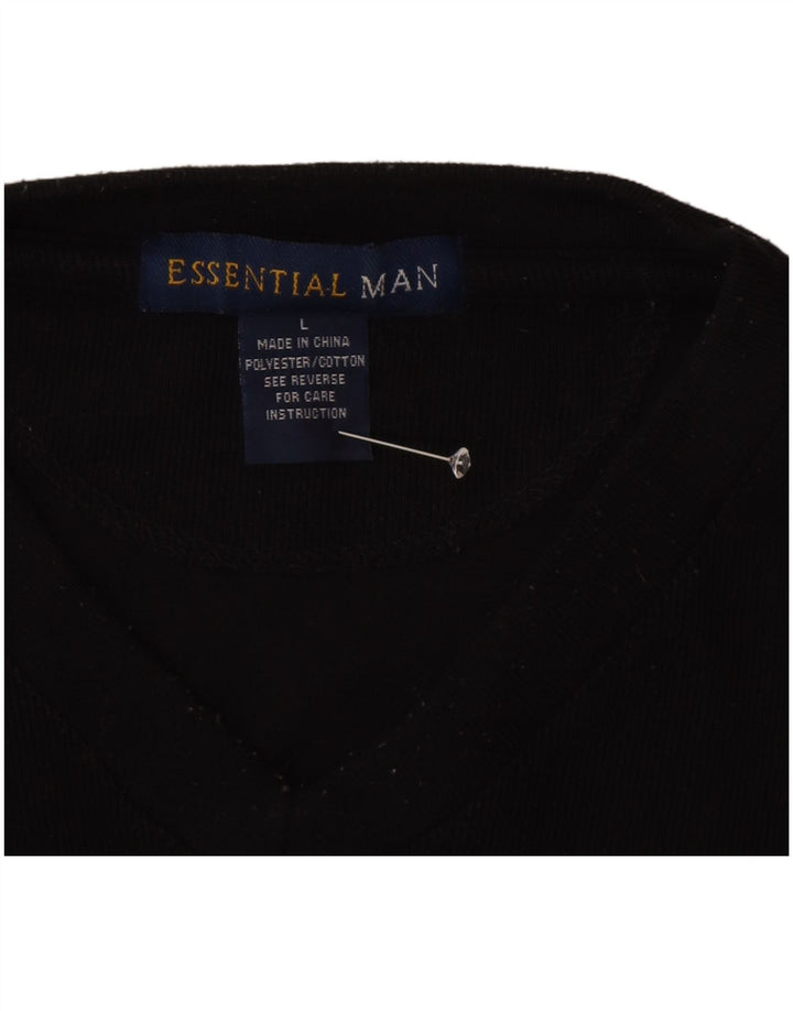 Top Essential da uomo a maniche lunghe grande nero in poliestere