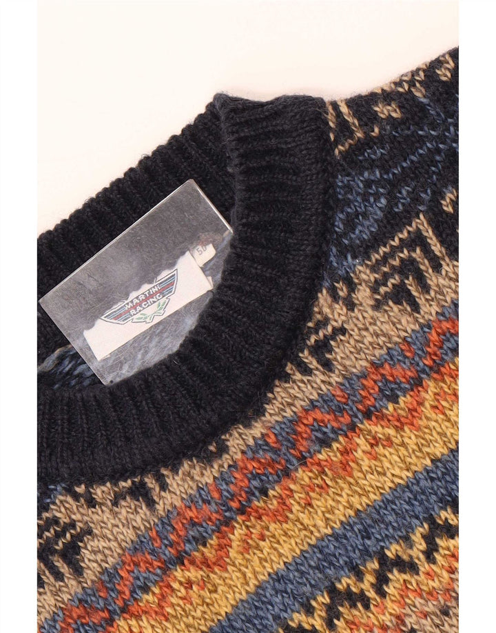 Maglione vintage da uomo con collo alto e collo alto IT 50 medio multicolore