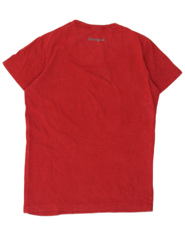 Desigual T-shirt grafica da uomo Top piccola rossa in cotone